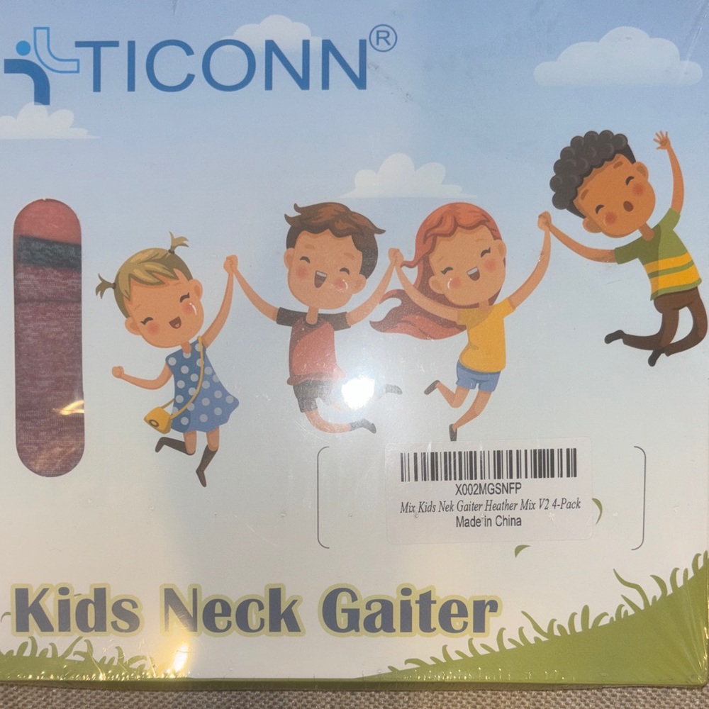 Ticonn kids neck gaiter 4 pk mixed colors NWT